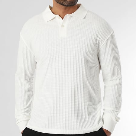 LBO - Polo Manches Longues Texturé 3961 Blanc