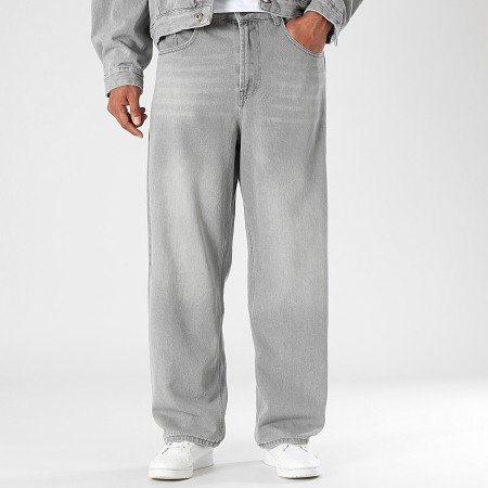 LBO - Ensemble Veste En Jean Et Jean Baggy Large 3857 Gris