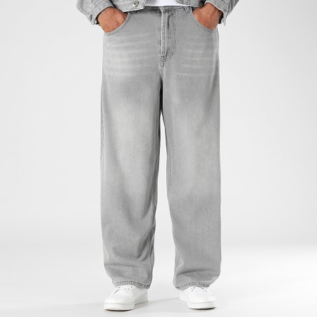 LBO - Ensemble Veste En Jean Et Jean Baggy Large 3857 Gris