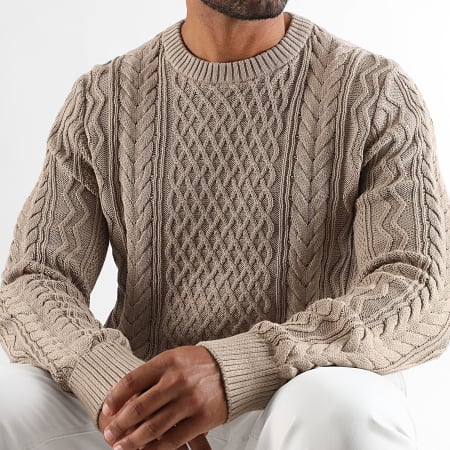 Tommy Jeans - Badge Cable Sweater 2101 Beige