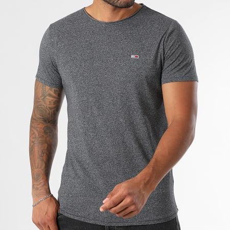 Tommy Jeans - Tee Shirt Slim Jaspe 9586 Bleu Marine Chiné
