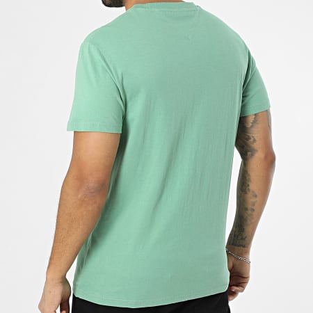 Tommy Jeans - Tee Shirt Slim Linear Chest 1780 Vert Clair