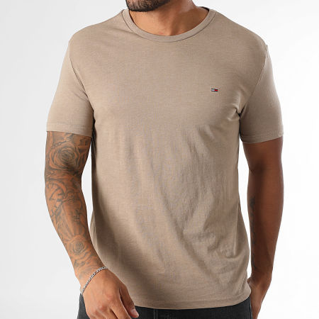 Tommy Jeans - Tee Shirt Slim Jaspe 2.0 0363 Beige Foncé