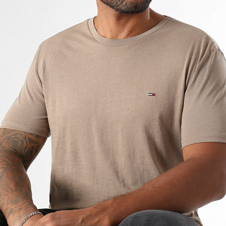 Tommy Jeans - Tee Shirt Slim Jaspe 2.0 0363 Beige Foncé