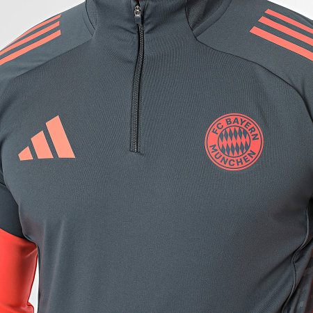 Adidas Sportswear - Tee Shirt Manches Longues A Bandes Bayern Munich JN5610 Gris Anthracite Orange