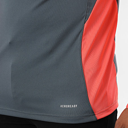 Adidas Sportswear - Tee Shirt Manches Longues A Bandes Bayern Munich JN5610 Gris Anthracite Orange