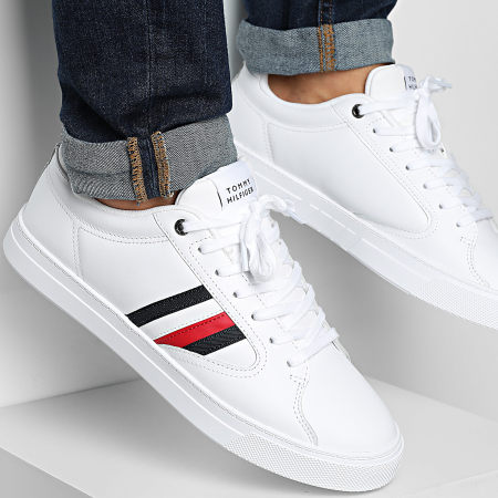 Tommy Hilfiger - Baskets Icon Court Stripes 5628 White