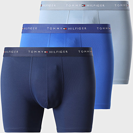 Tommy Hilfiger - Lot De 3 Boxers 3618 Bleu Marine Bleu Roi Bleu Clair
