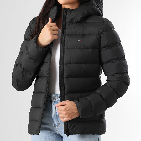 Tommy Jeans - Edredón con capucha y cremallera 1617 negro para mujer