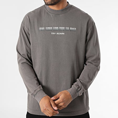 Uniplay - Tee Shirt Manches Longues Oversize 593 Gris Anthracite