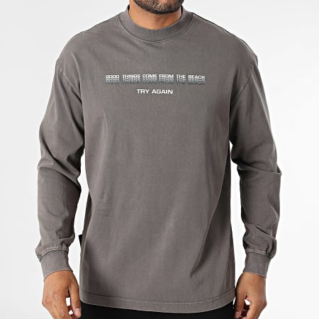 Uniplay - Tee Shirt Manches Longues Oversize 593 Gris Anthracite