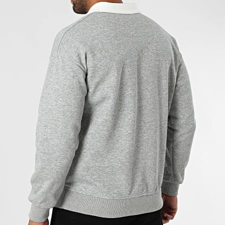 Uniplay - 49A Sudadera con cuello en V Gris jaspeado