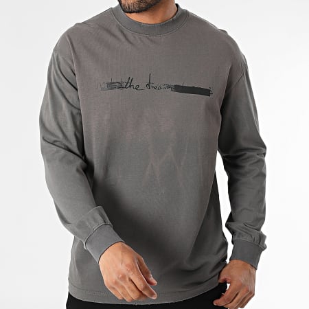 Uniplay - Tee Shirt Manches Longues Oversize 591 Gris Anthracite