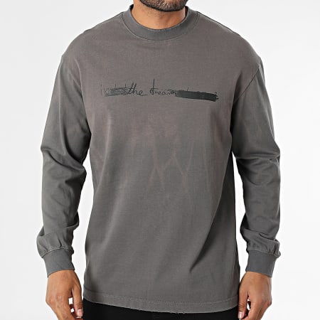 Uniplay - Tee Shirt Manches Longues Oversize 591 Gris Anthracite