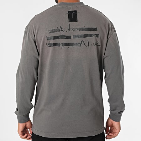 Uniplay - Tee Shirt Manches Longues Oversize 591 Gris Anthracite