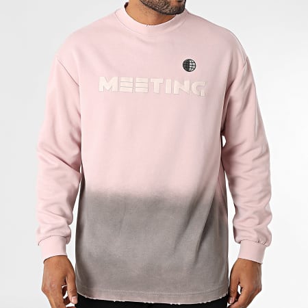 Uniplay - Sudadera oversize con cuello redondo 565 Rosa Gris Degradado