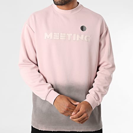 Uniplay - Sudadera oversize con cuello redondo 565 Rosa Gris Degradado