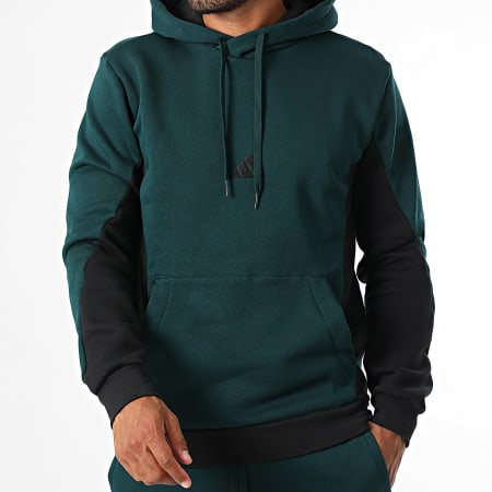 Adidas Sportswear Black Bottle Green KB5266 Track Suit Set Ryses