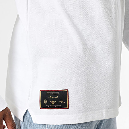 Adidas Performance - Polo a rayas de manga larga Arsenal Icon JM9396 Blanco