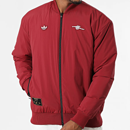 Adidas Sportswear - Veste Bomber Réversible Arsenal Icon JM9404 Bordeaux Noir