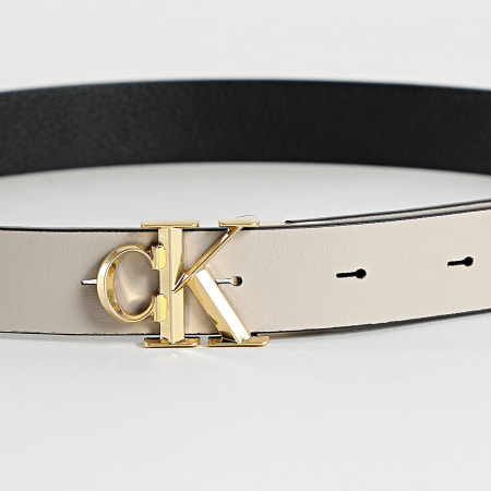 Calvin Klein - Cinturón Facted Reversible Mujer F7044G Negro Beige