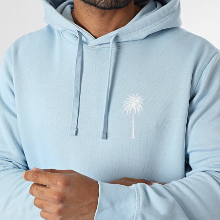 Luxury Lovers - Casaco com capuz Miami Palm Azul claro Branco