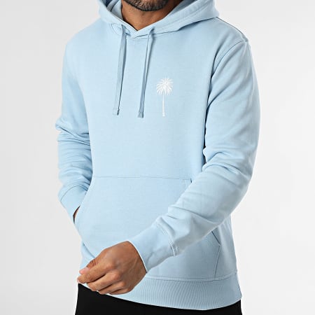 Luxury Lovers - Casaco com capuz Miami Palm Azul claro Branco