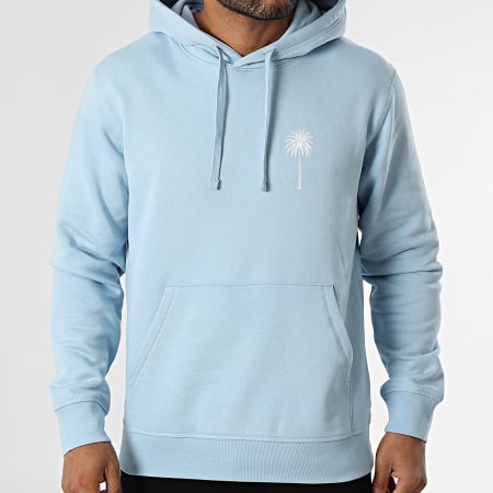 Luxury Lovers - Casaco com capuz Miami Palm Azul claro Branco