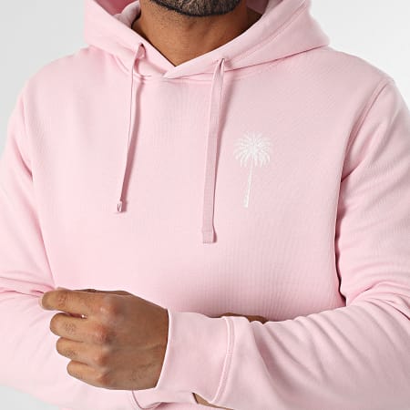 Luxury Lovers - Casaco com capuz Miami Palm Rosa Branco