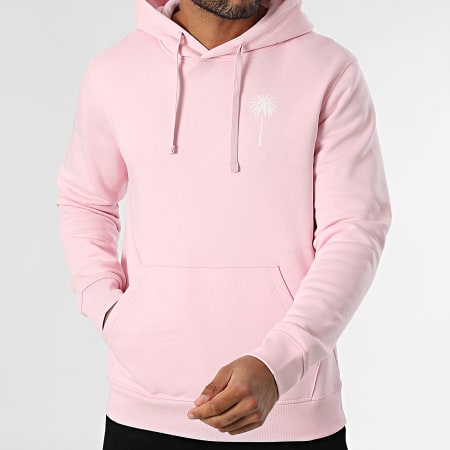 Luxury Lovers - Casaco com capuz Miami Palm Rosa Branco