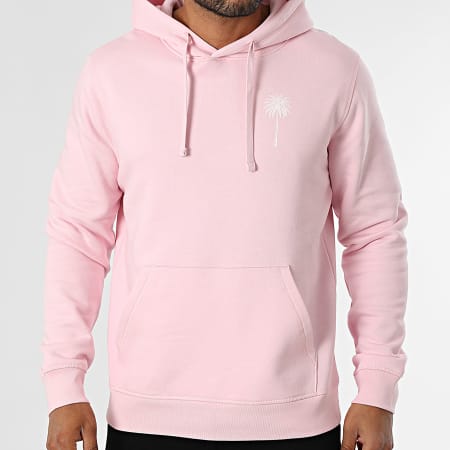 Luxury Lovers - Casaco com capuz Miami Palm Rosa Branco