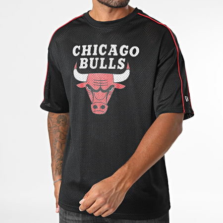 New Era - Tee Shirt Oversize Large NBA Piping Mesh Chicago Bulls 60684479 Noir