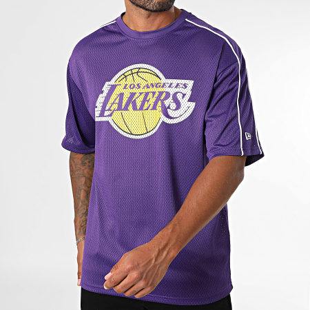 New Era - Tee Shirt Oversize Large NBA Piping Mesh LA Lakers 60684480 Violet