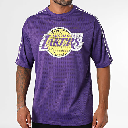 New Era - Tee Shirt Oversize Large NBA Piping Mesh LA Lakers 60684480 Violet