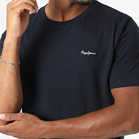Pepe Jeans - Tee Shirt Contrast Connor PM509741 Bleu Marine