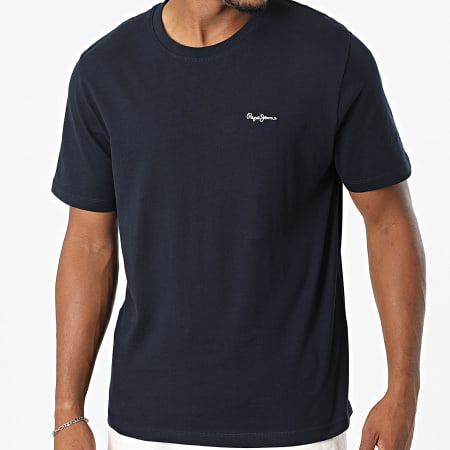 Pepe Jeans - Tee Shirt Contrast Connor PM509741 Bleu Marine