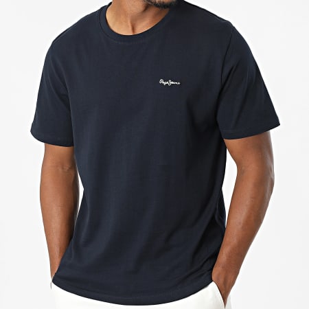 Pepe Jeans - Tee Shirt Contrast Connor PM509741 Bleu Marine