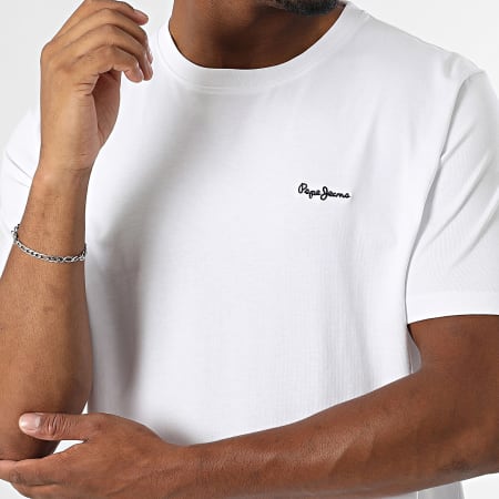 Pepe Jeans - Tee Shirt Contrast Connor PM509741 Blanc