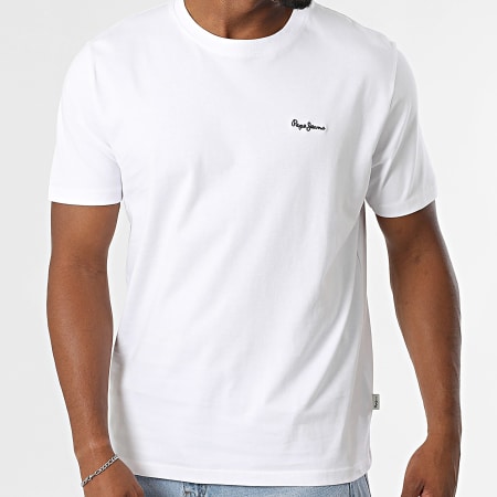 Pepe Jeans - Tee Shirt Contrast Connor PM509741 Blanc
