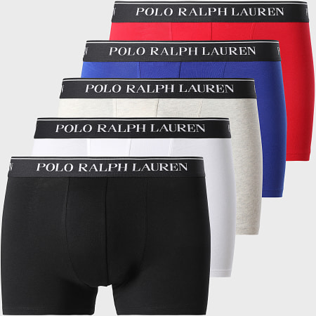 Polo Ralph Lauren - Lot De 5 Boxers Classic Noir Blanc Rouge Bleu Roi Beige Chiné