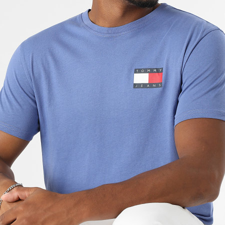Tommy Jeans - Tee Shirt Slim Essential Flag 0740 Bleu Clair