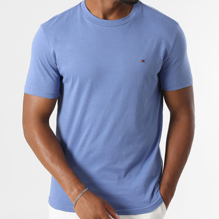 Tommy Jeans - Lot De 2 Tee Shirts Jersey 0687 Blanc Bleu Indigo