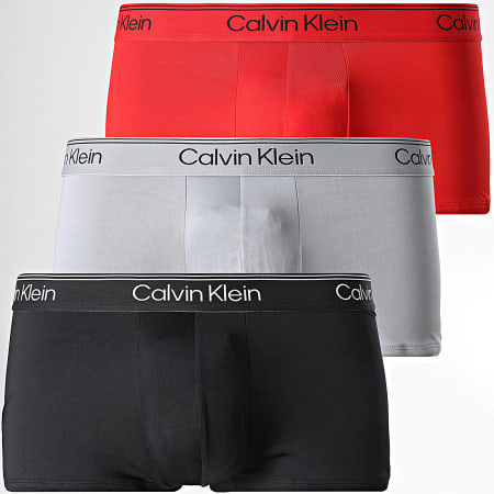 Calvin Klein - Juego De 3 Boxers NB4409 Negro Gris Rojo