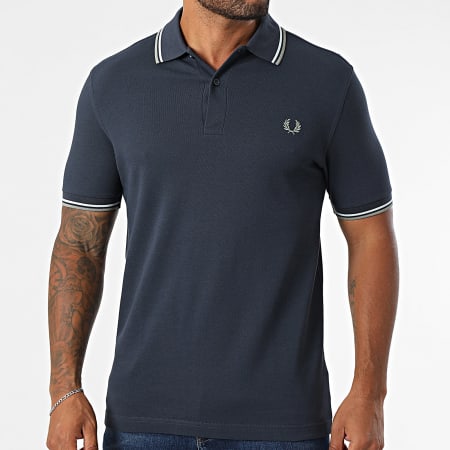 Fred Perry - Polo Manches Courtes Twin Tipped MM3600 Bleu Marine