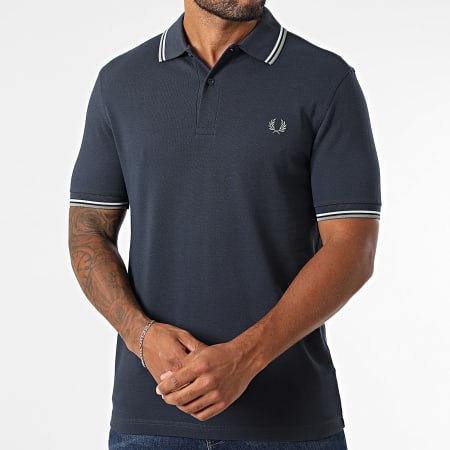 Fred Perry - Polo Manches Courtes Twin Tipped MM3600 Bleu Marine