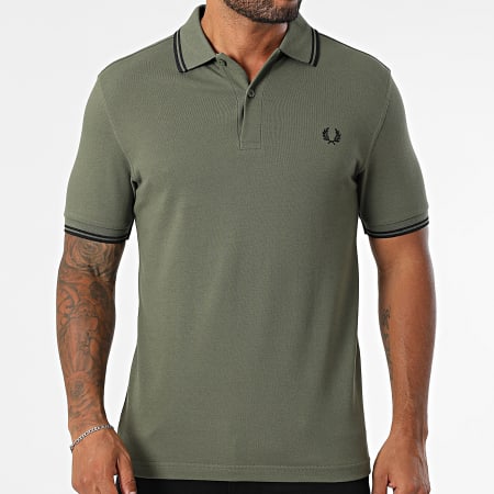 Fred Perry - Polo Manches Courtes Twin Tipped MM3600 Vert Kaki