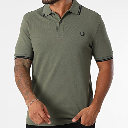Fred Perry - Polo Manches Courtes Twin Tipped MM3600 Vert Kaki