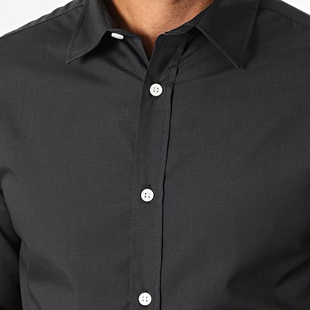JJ Rebel - Chemise Manches Longues Gavin Solid Noir