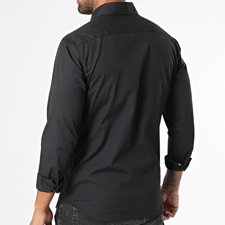 JJ Rebel - Chemise Manches Longues Gavin Solid Noir