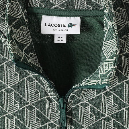 Lacoste - Jas met geborduurd krokodillenlogo en ritssluiting Regular Fit Groen Beige